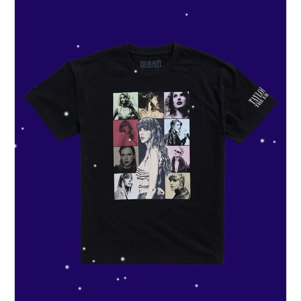 New Taylor Swift Eras Tour US Dates Black T-Shirt Official Concert Merch Size M